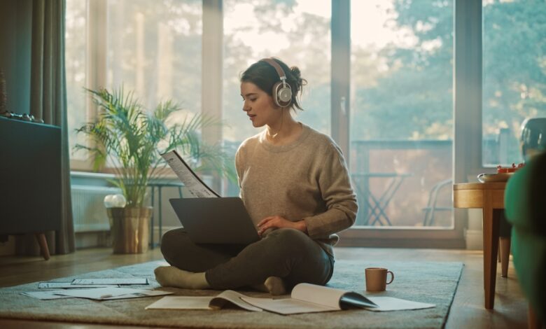 productive woman working